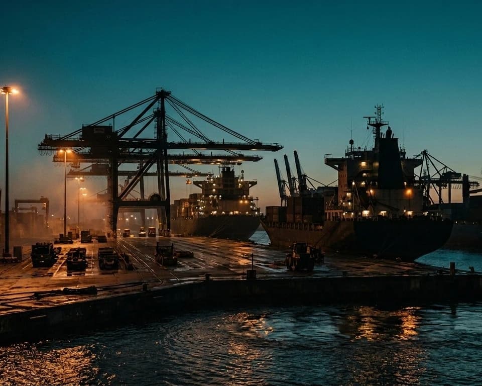 Cargo terminal at nautical twilight — Elva Consulting