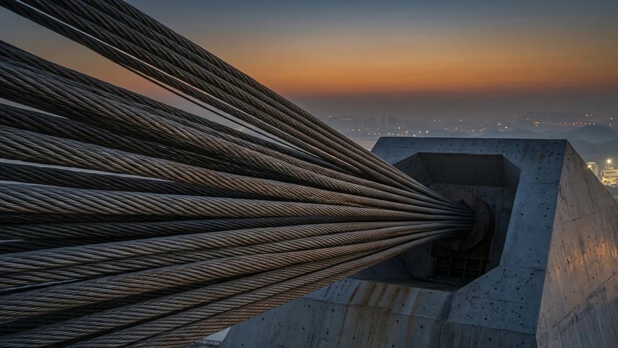 Bridge cable assembly at dawn — Elva Consulting