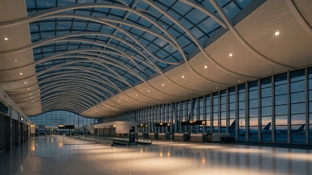 Airport terminal at dawn — Elva Consulting